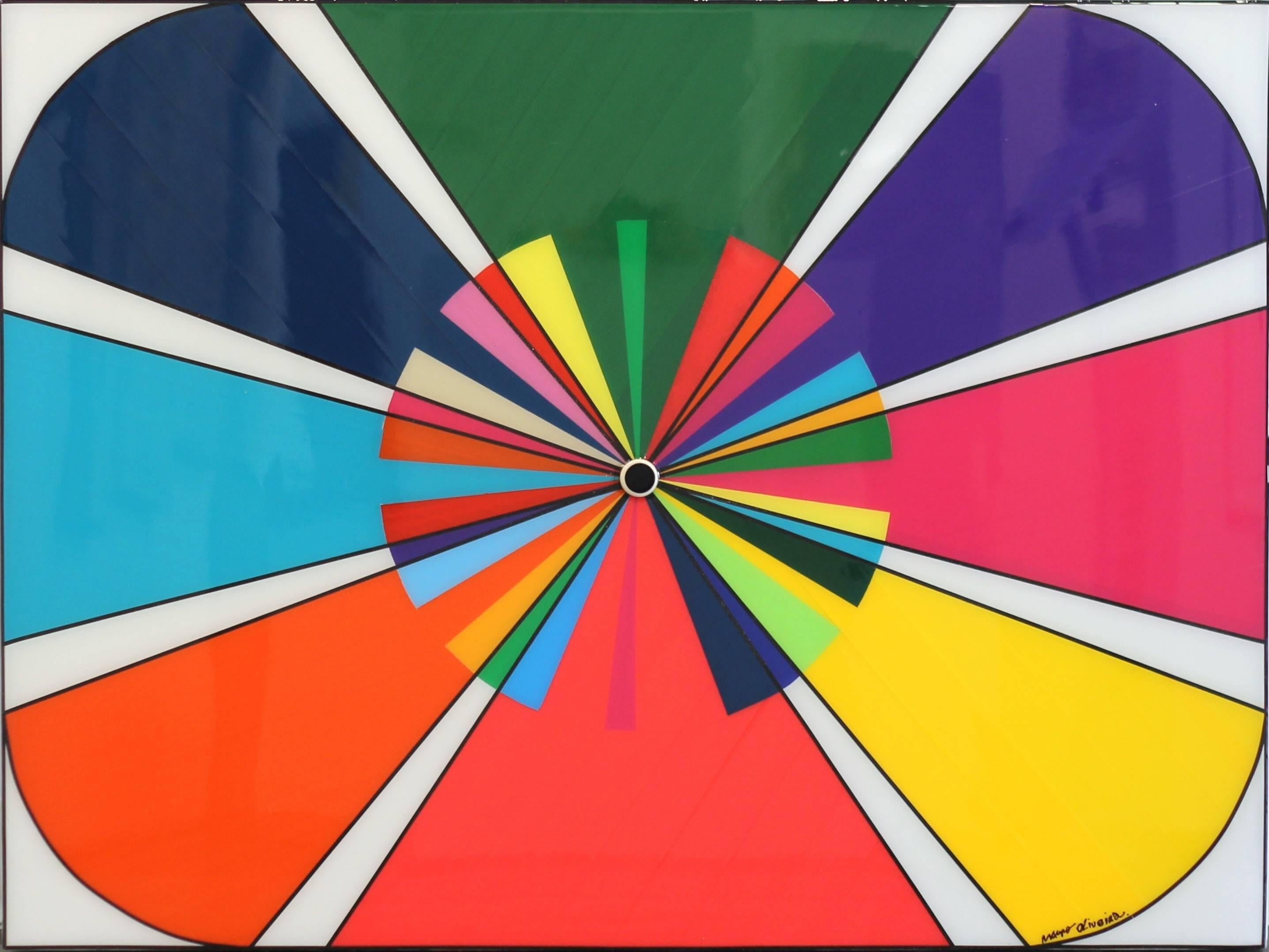 Mauro Oliveira Abstract Painting - Rainbow Fan VI