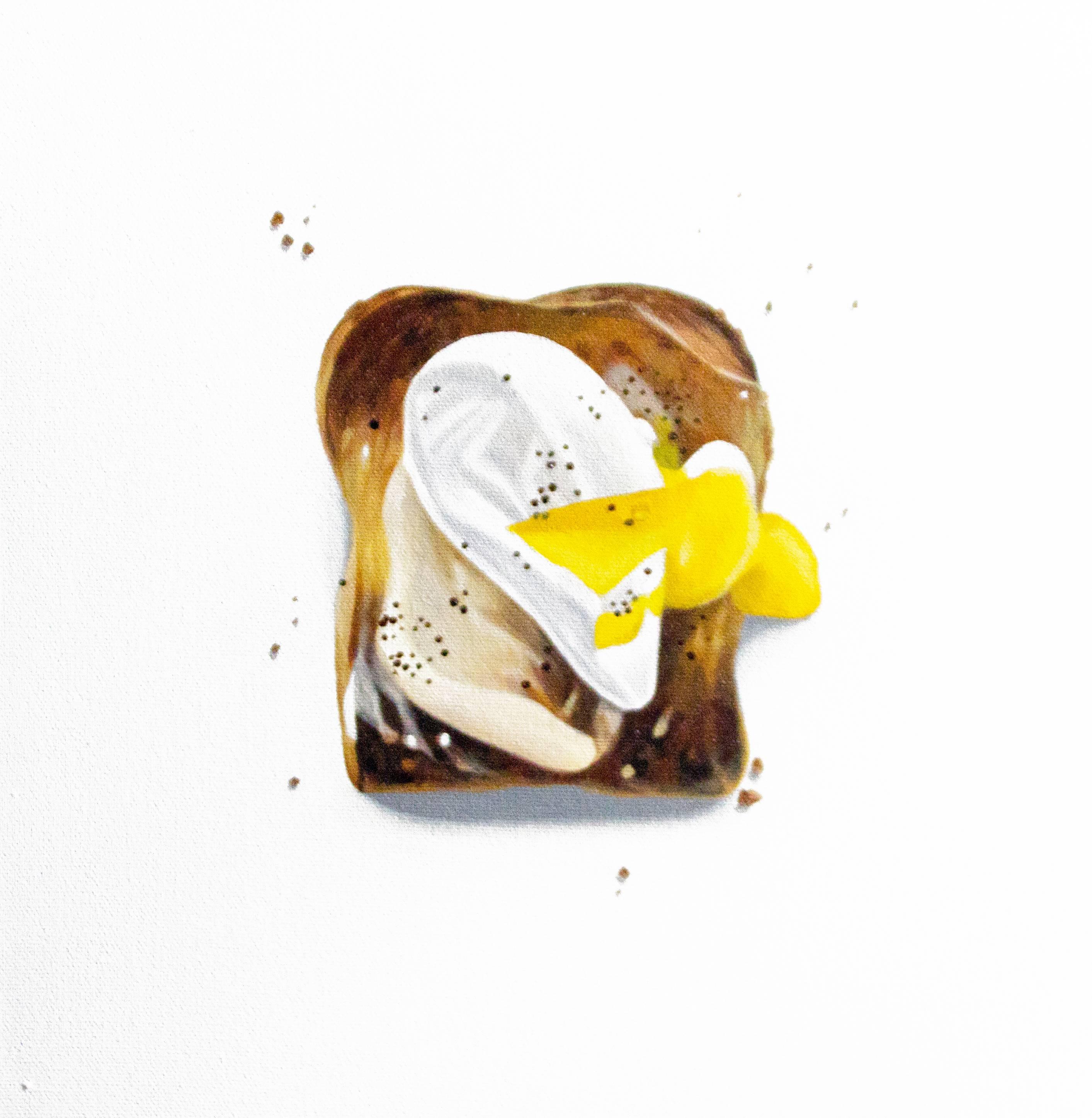 Erin Rothstein Still-Life Painting - Egg On Toast