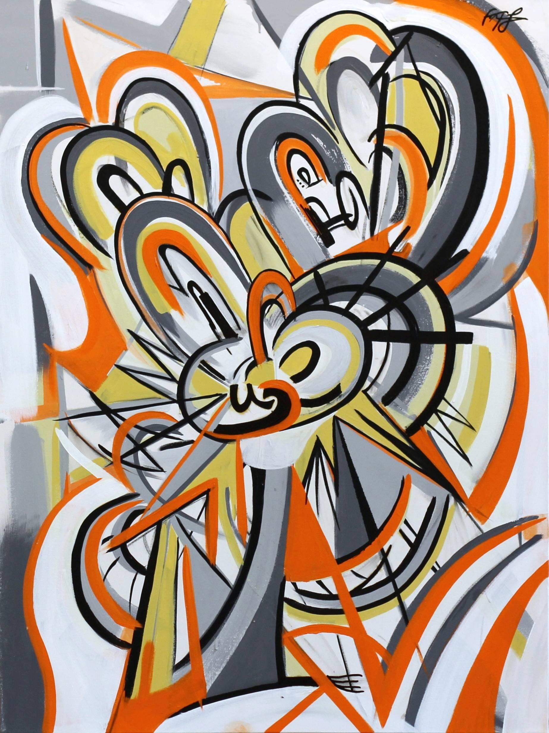 Frankie Alfonso Abstract Painting - Orange Swirl