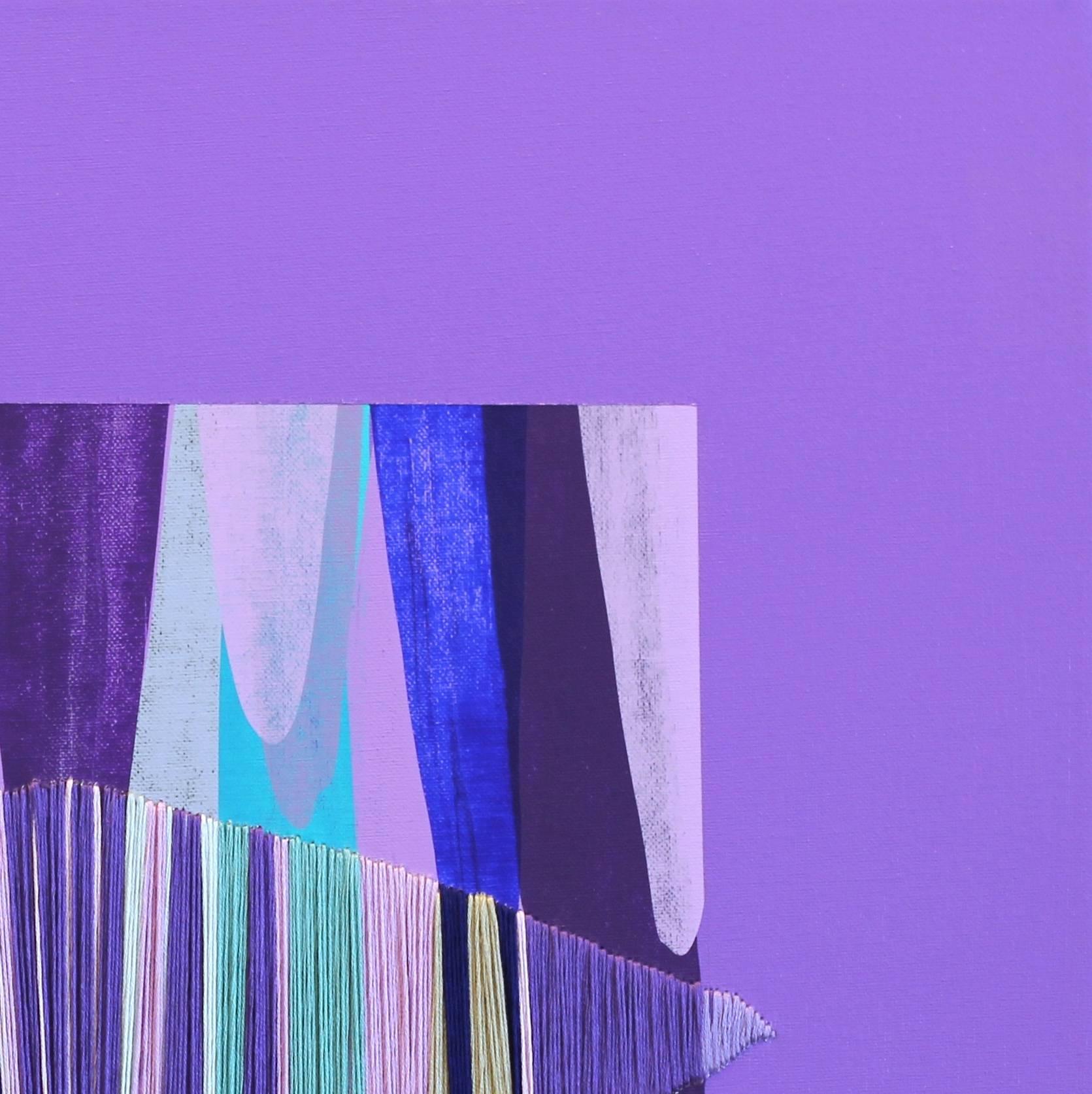 Poemes XLV - Purple Abstract Painting by Raul de la Torre