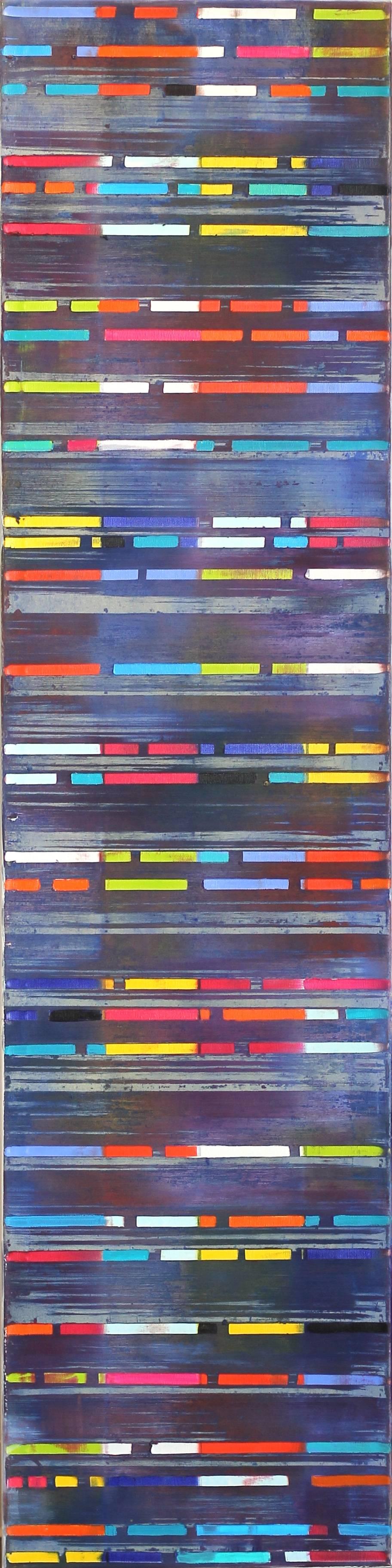 Stripes Blue - Mixed Media Art by Petra Rös-Nickel