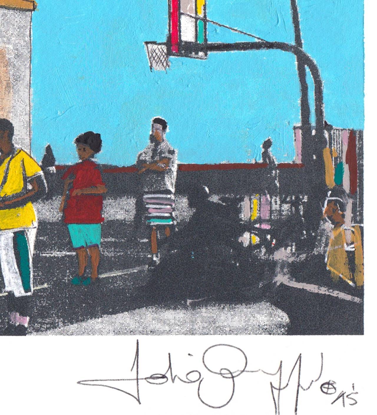Basket Players in Venice Beach #7 - Painting by Fabio Coruzzi