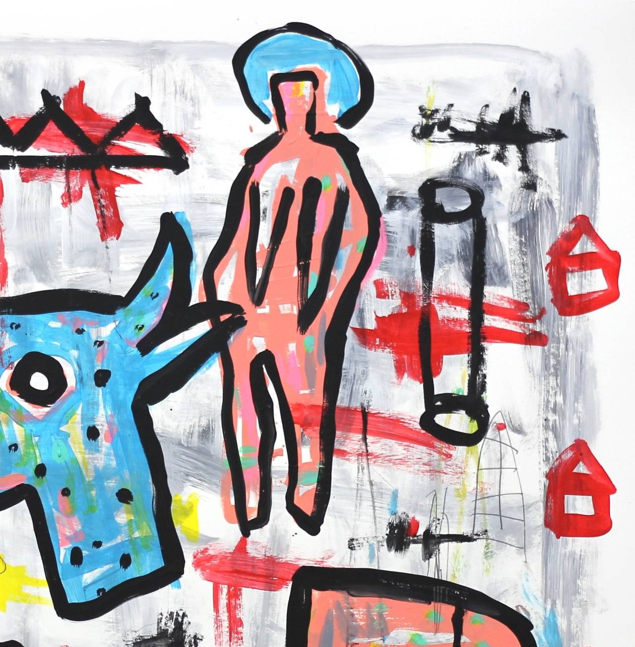 Color Tribes – Original farbenfrohe abstrakte Pop Street Art von Gary John im Angebot 4
