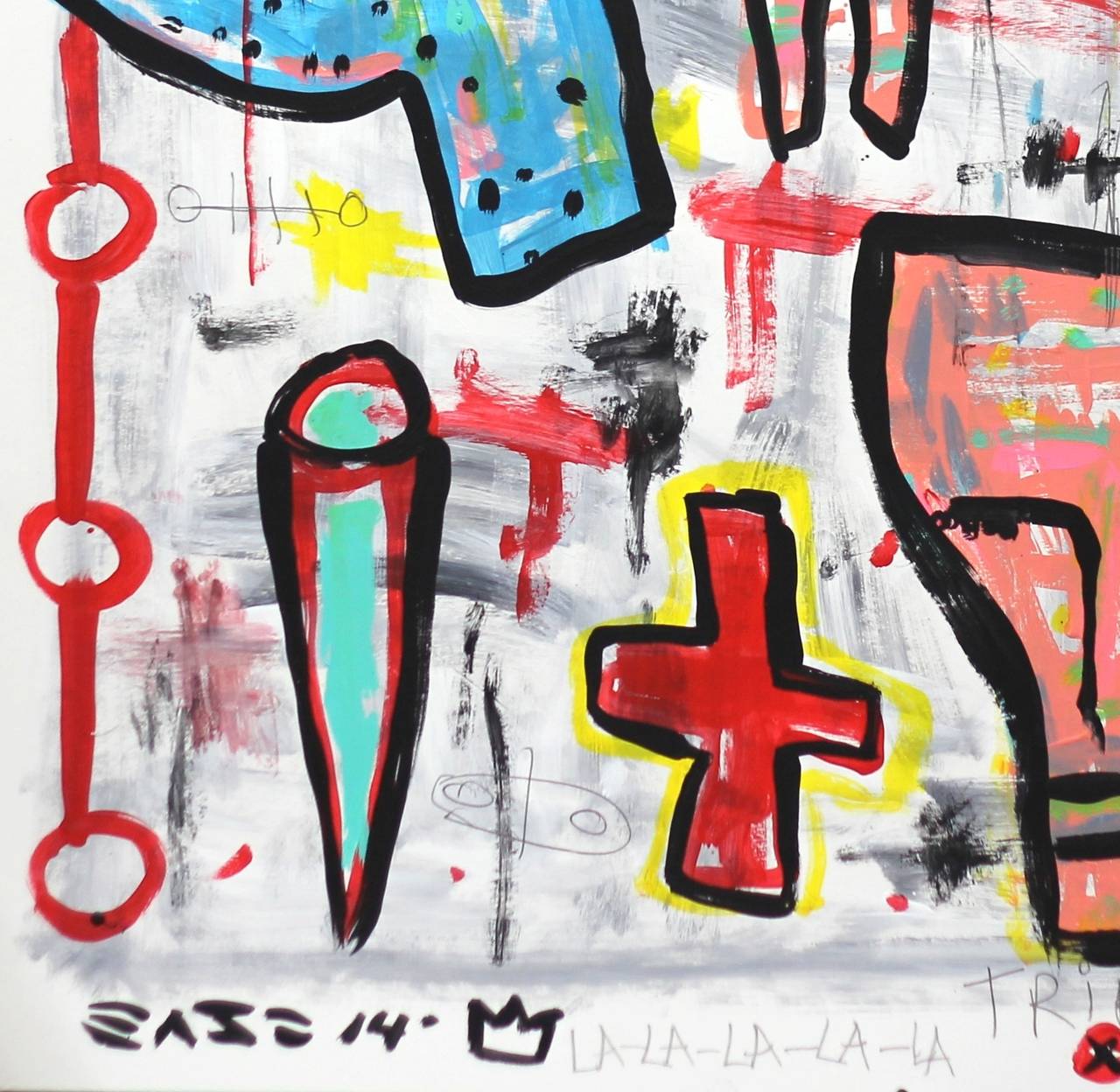 Color Tribes – Original farbenfrohe abstrakte Pop Street Art von Gary John im Angebot 3