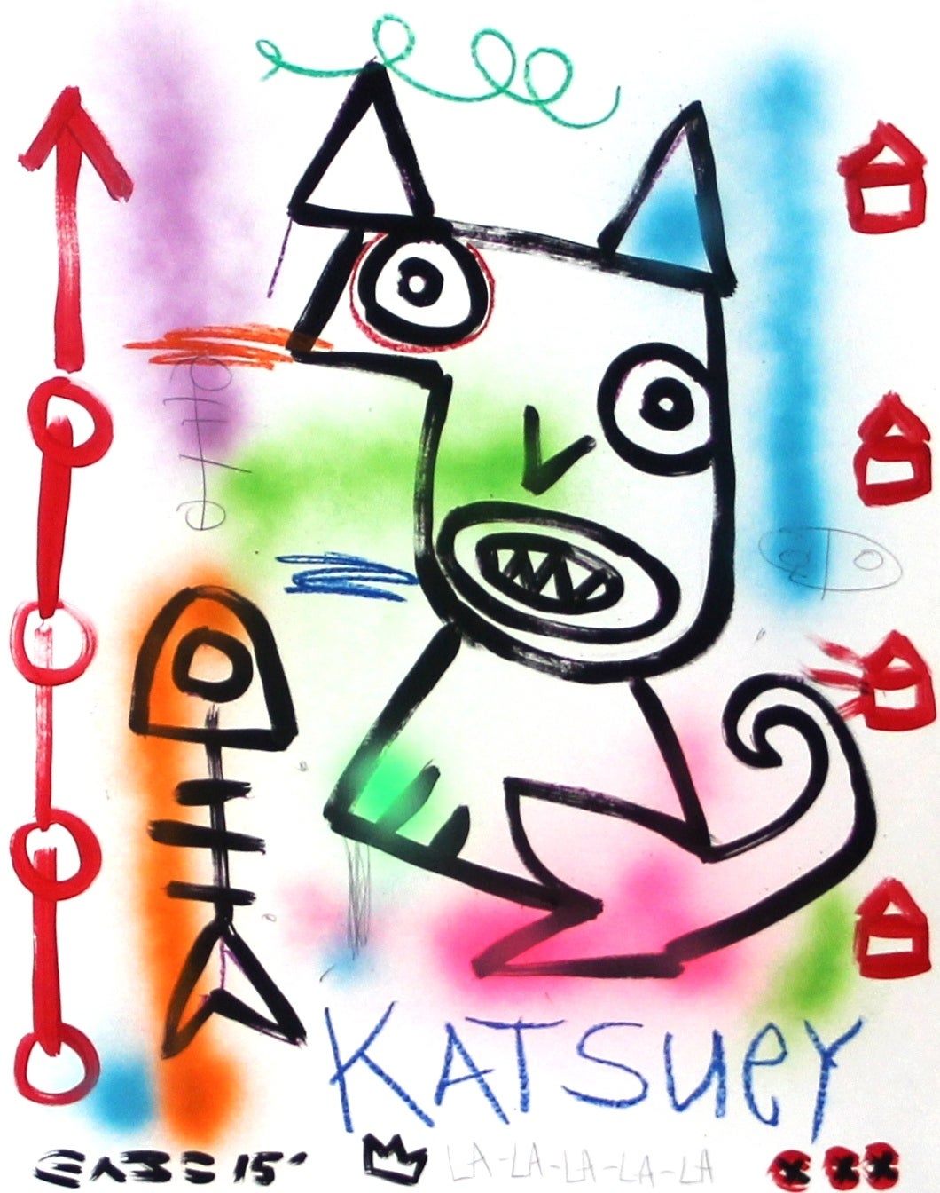 Katsuey - Colourful Original Cat-Inspired Artwork by Gary John