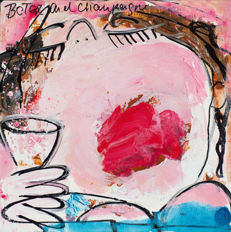 Gerdine Duijsens Abstract Painting - Botox and Champagne #1