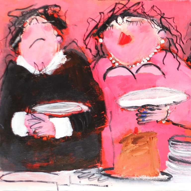 The Party - Painting by Gerdine Duijsens