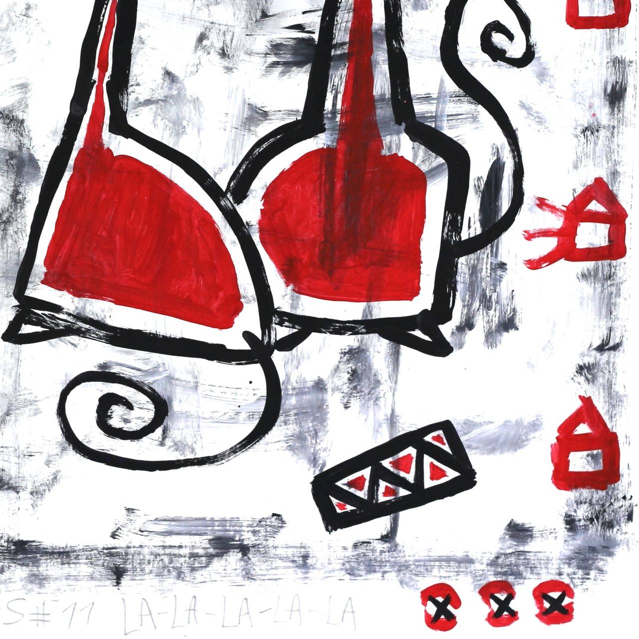 Best Friends – Drei rote Katzen, figurative abstrakte Kunst des Straßenkünstlers Gary John im Angebot 4