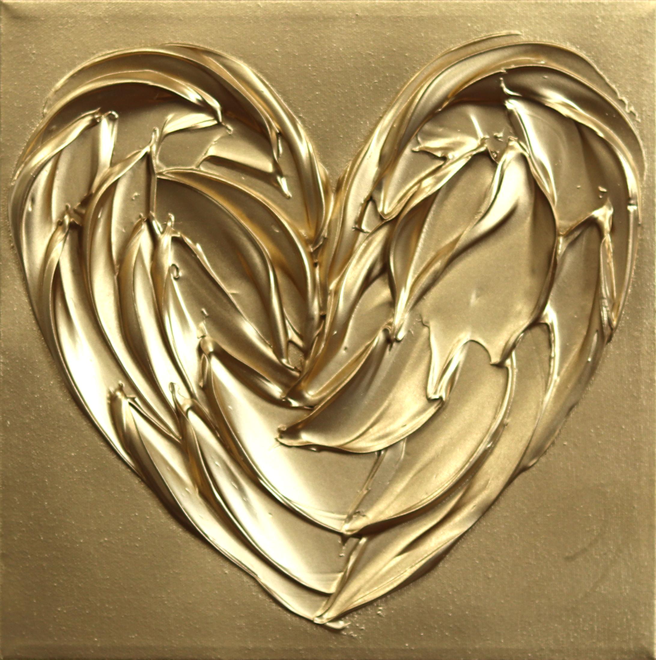 Cynthia Coulombe Bégin Abstract Painting - Gold Love No. 3