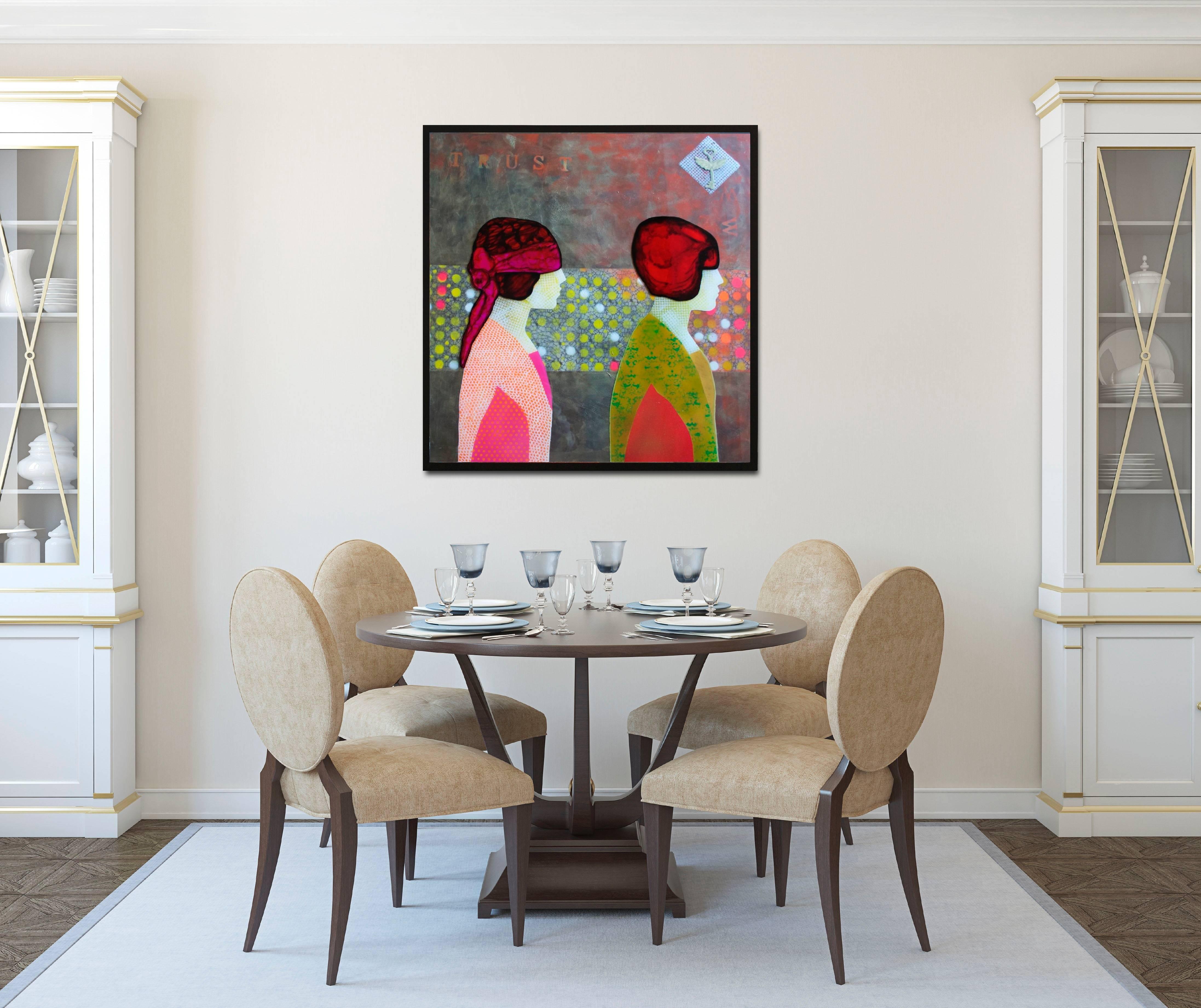 Confía en mí - Obra de arte original figurativa en técnica mixta de plexiglás - Painting de Giuseppe Beddru