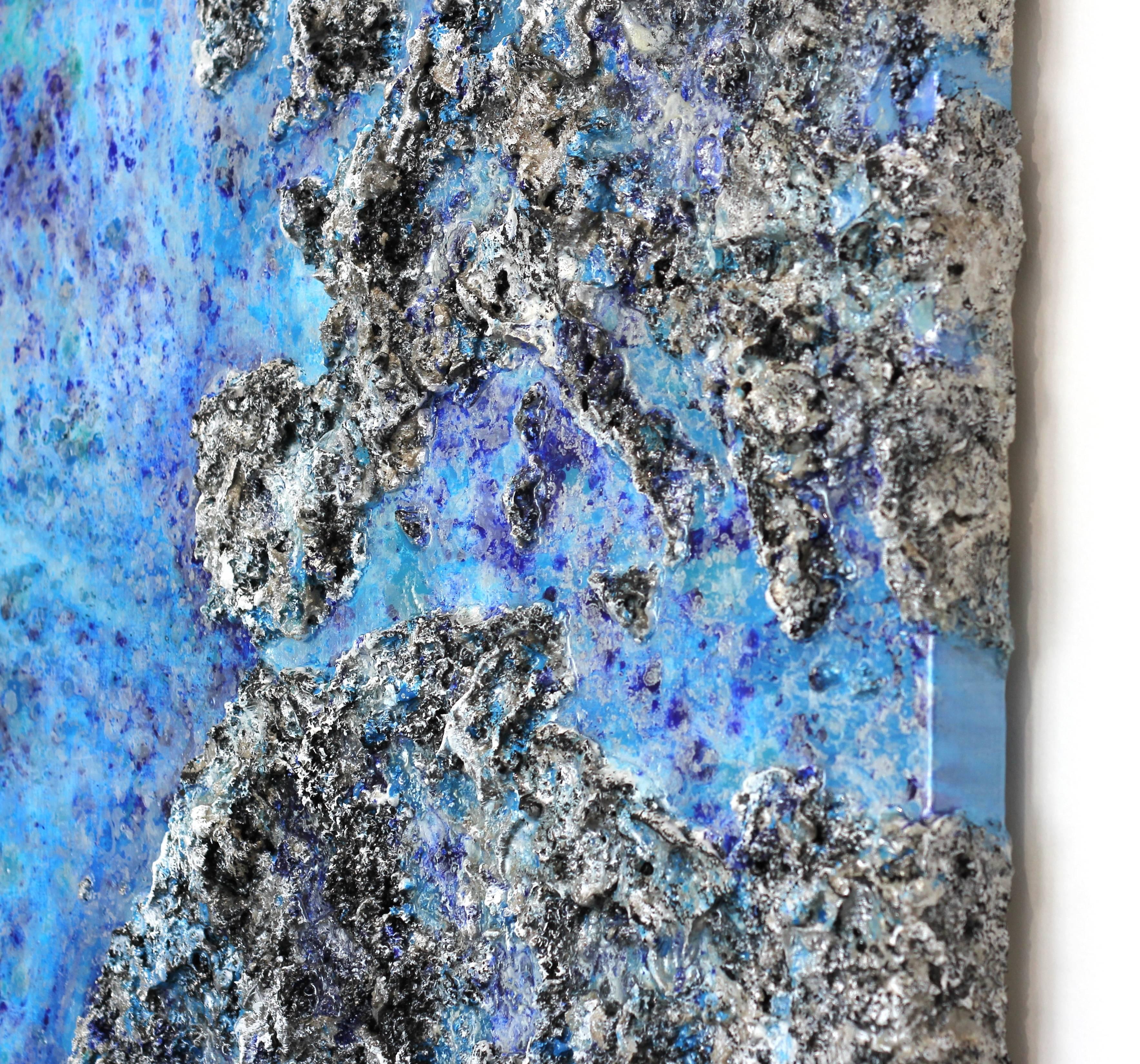 The World XX - Blue Abstract Painting by Victoria Kovalenchikova