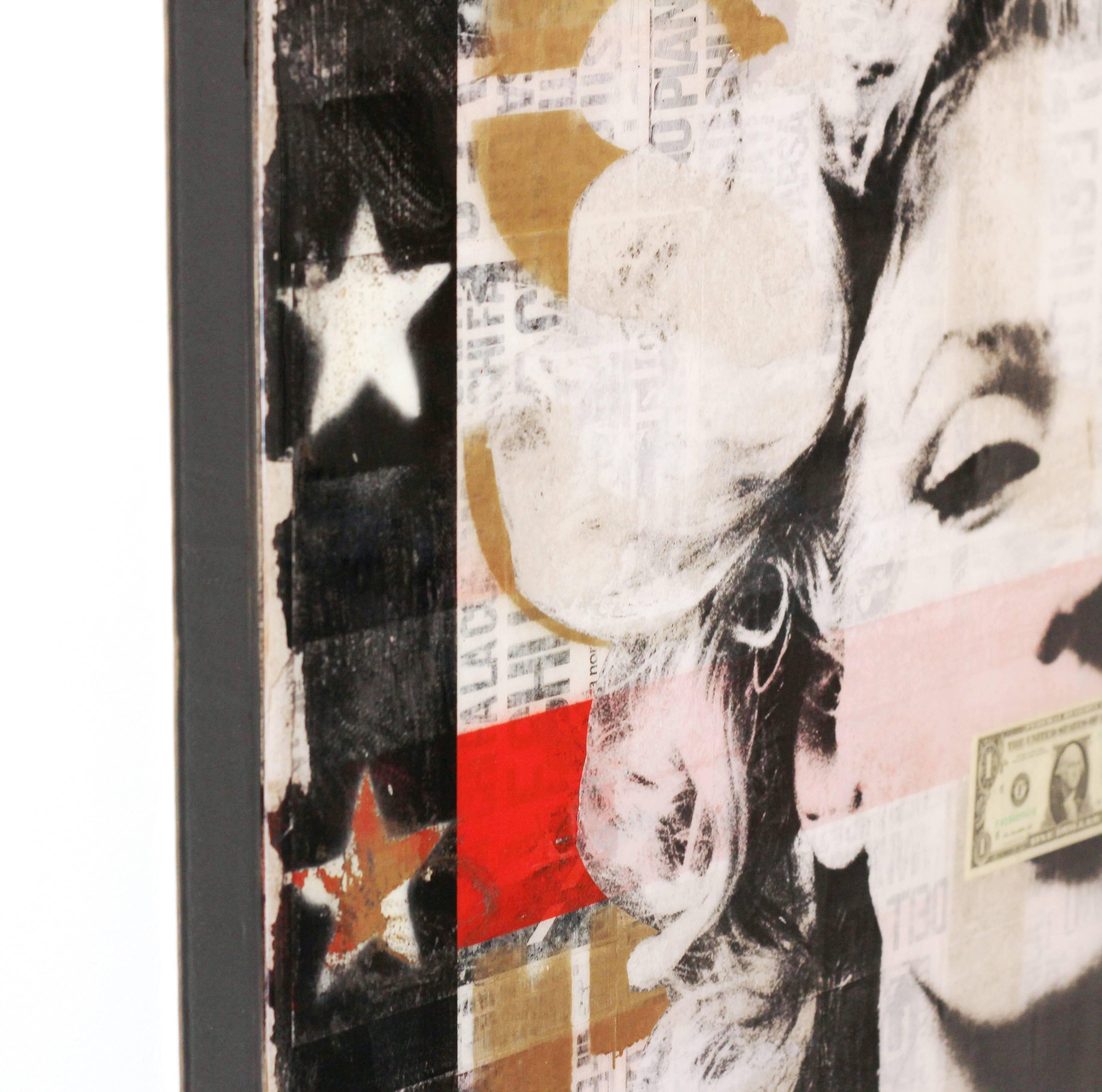 Marilyn 14 - Abstract Painting Marrone di Ashleigh Sumner