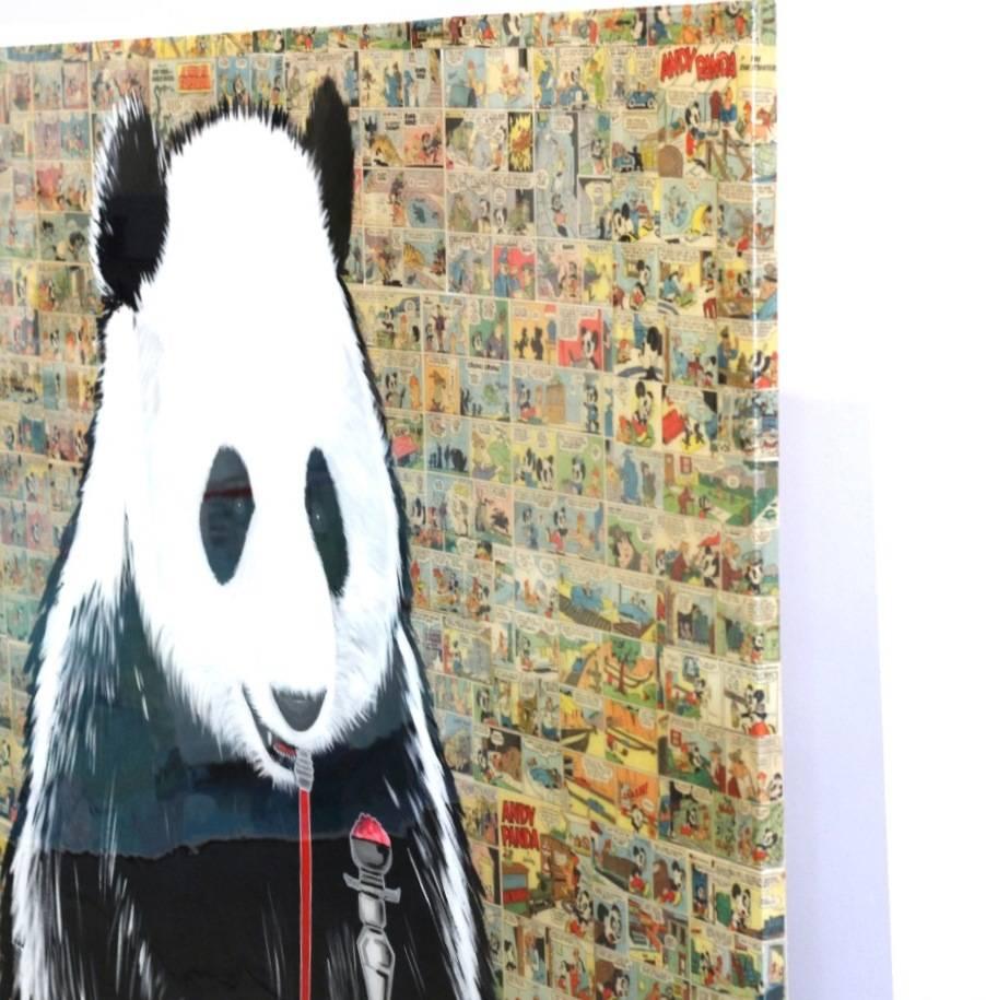 Panda Express - Brown Animal Painting by Sean Keith
