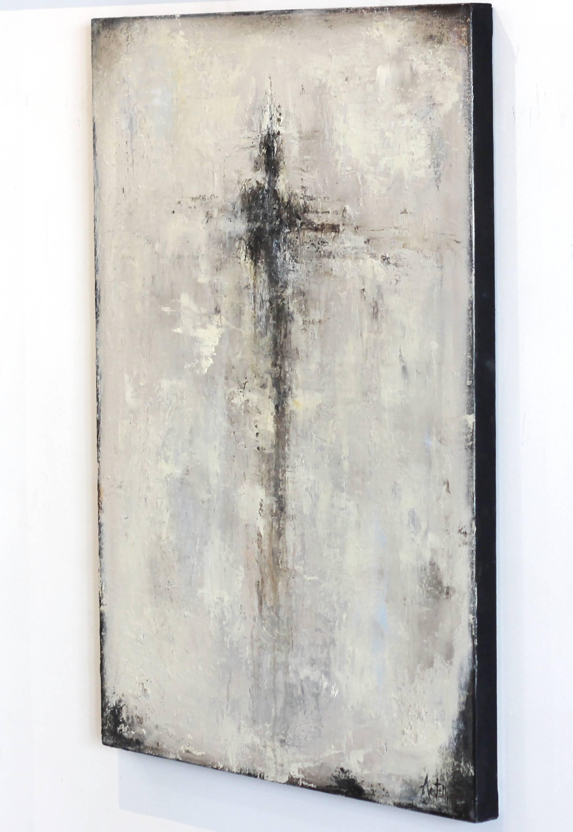 Gathering Strength #2 - Gray Abstract Painting by Mark Acetelli