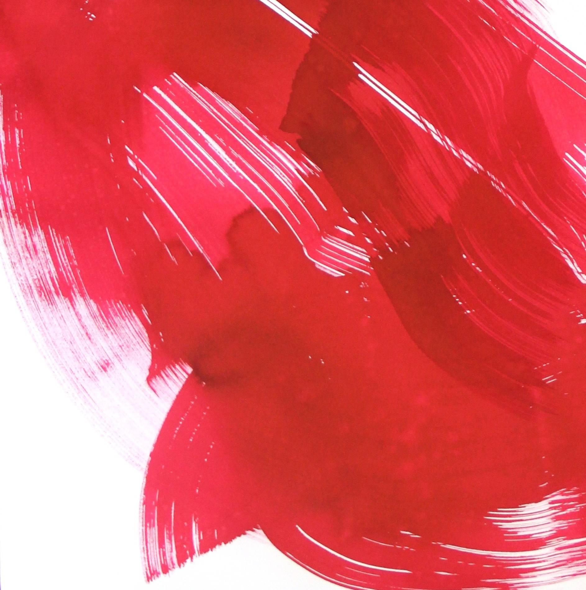 The Red Cloth 83 - Abstrait Painting par Bettina Mauel