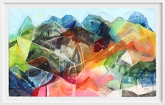 Mountain View - Large Colorful Abstract Nature Landscape on Canvas