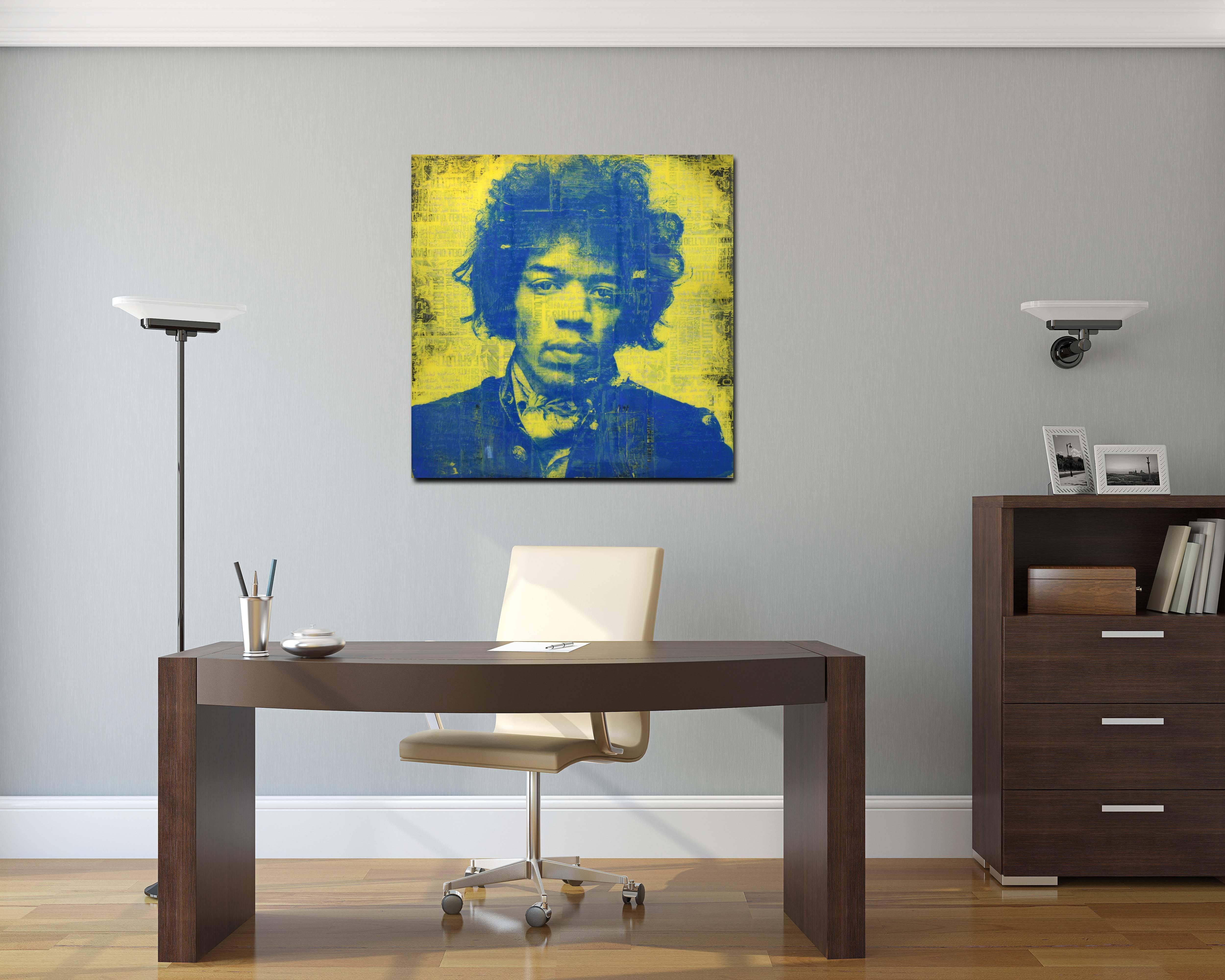 Jimi was a Rockstar Yellow - Painting by Ashleigh Sumner