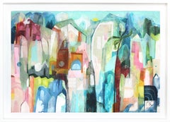 Manhattan Beach – farbenfrohe abstrakte Landschaft auf Leinwand