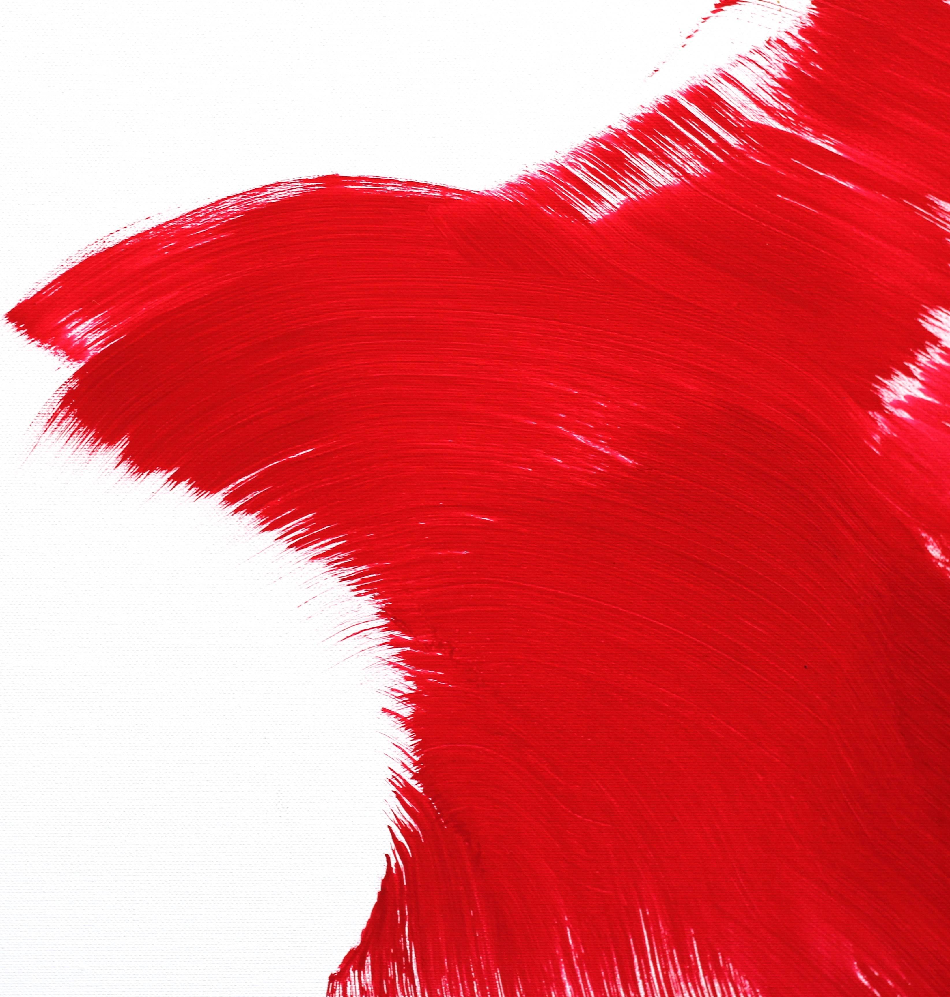 The Red Dress 1 - Peinture à l'huile sur toile, encadrée en vente 3