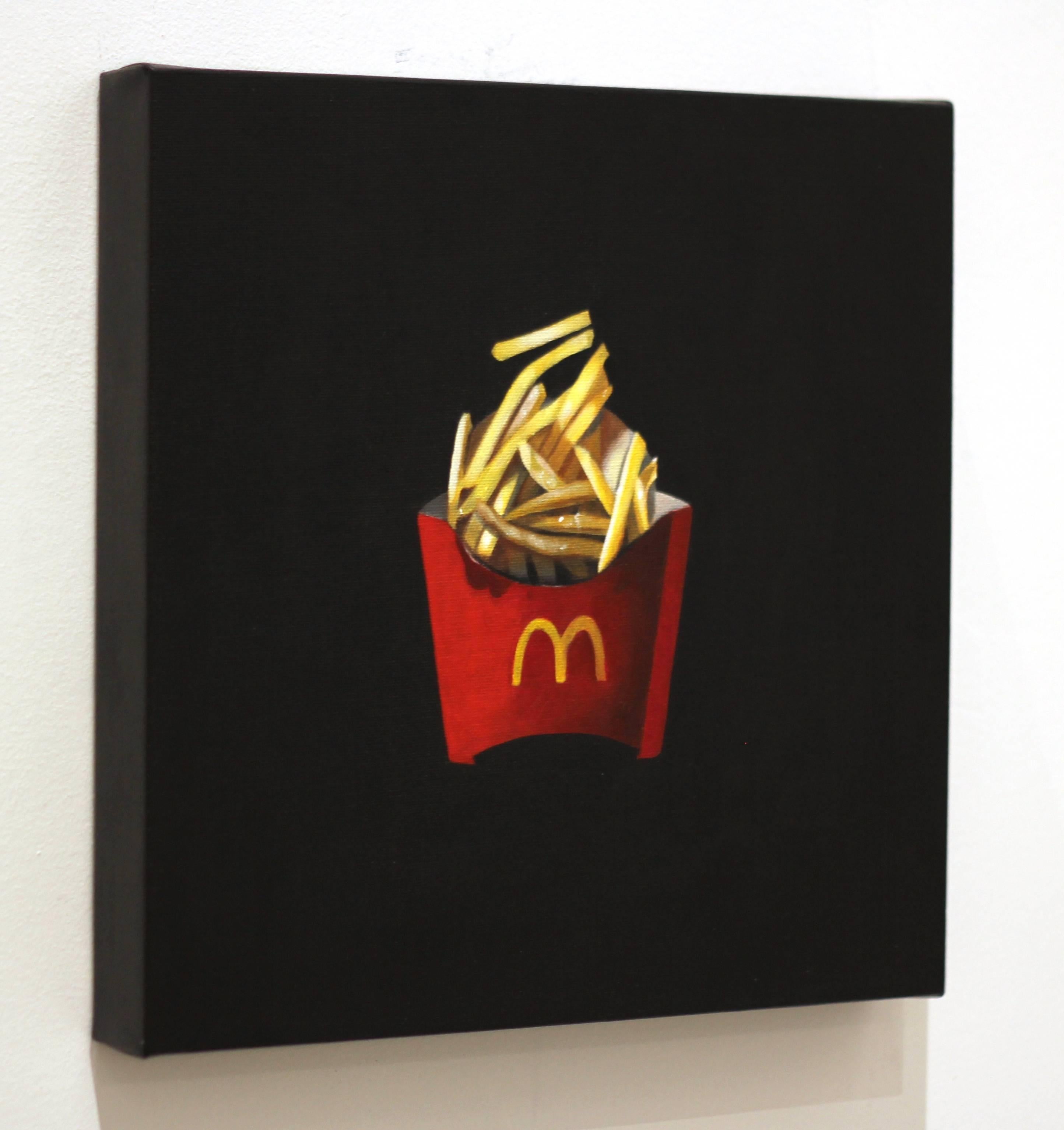 French Fries - Black Still-Life Painting by Erin Rothstein