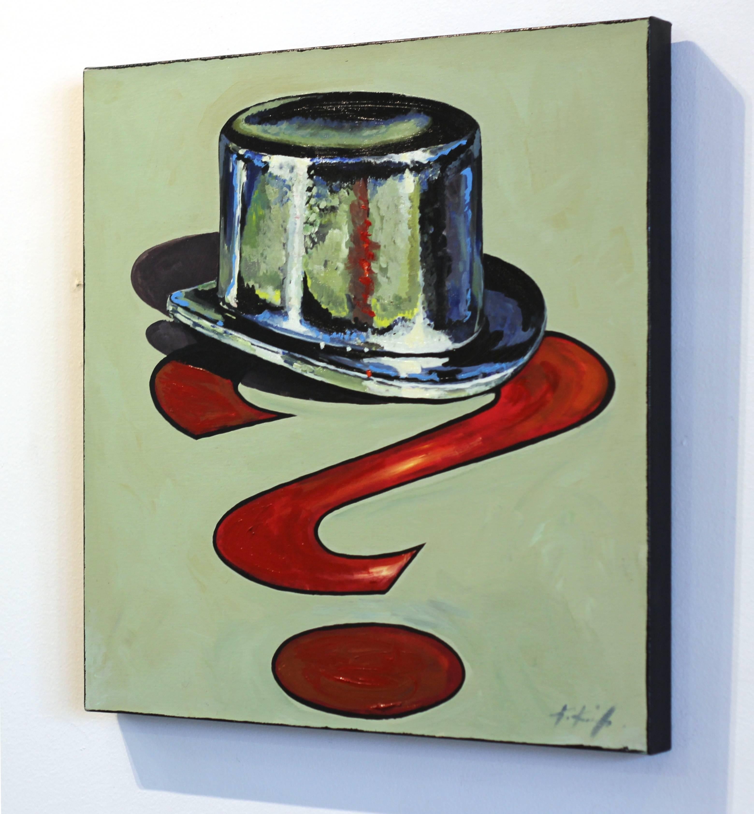 Top Hat Chance - Photorealist Painting by Kathleen Keifer