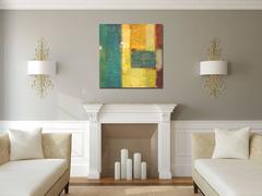 AWH 103 Peinture à l'huile expressionniste moderne abstraite texturée abstraite Colorfield