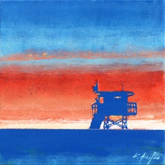 Heat Wave - Abstract Vibrant Beach Scene Still Life Acrylic Painting on Canvas