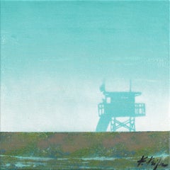 Seafoam Summer - Abstract Beach Scene Still Life Acrylic Painting on Canvas