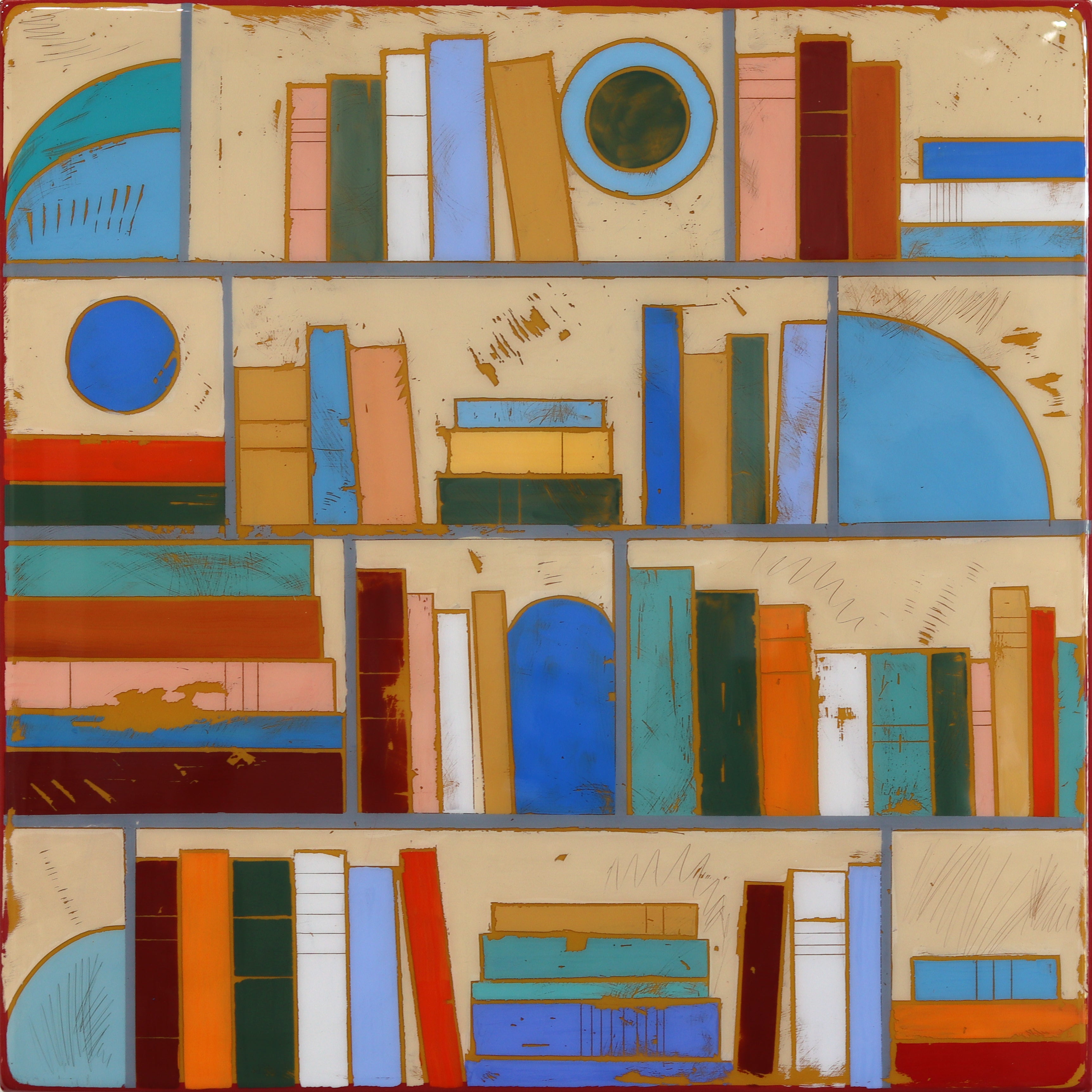 Sunday Afternoon - Abstract Contemporary Resin Minimalist Mixed Media Artwork