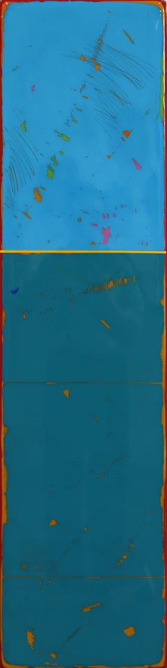 Sunspot 143 - Opera d'arte astratta minimalista in resina, blu a due tonalità