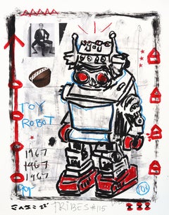 Toy Box Menace - Abstract Robot Still Life Mixed Media Artwork by Gary John