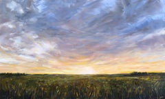 Forever and a Day - Colorful Rural Landscape Mixed Media Painting on Canvas