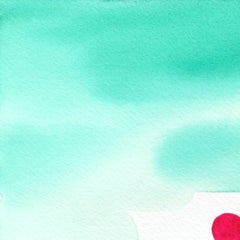 Rainbowland Forest - Œuvre originale d'art abstrait représentant un paysage coloré, réalisée à l'aquarelle
