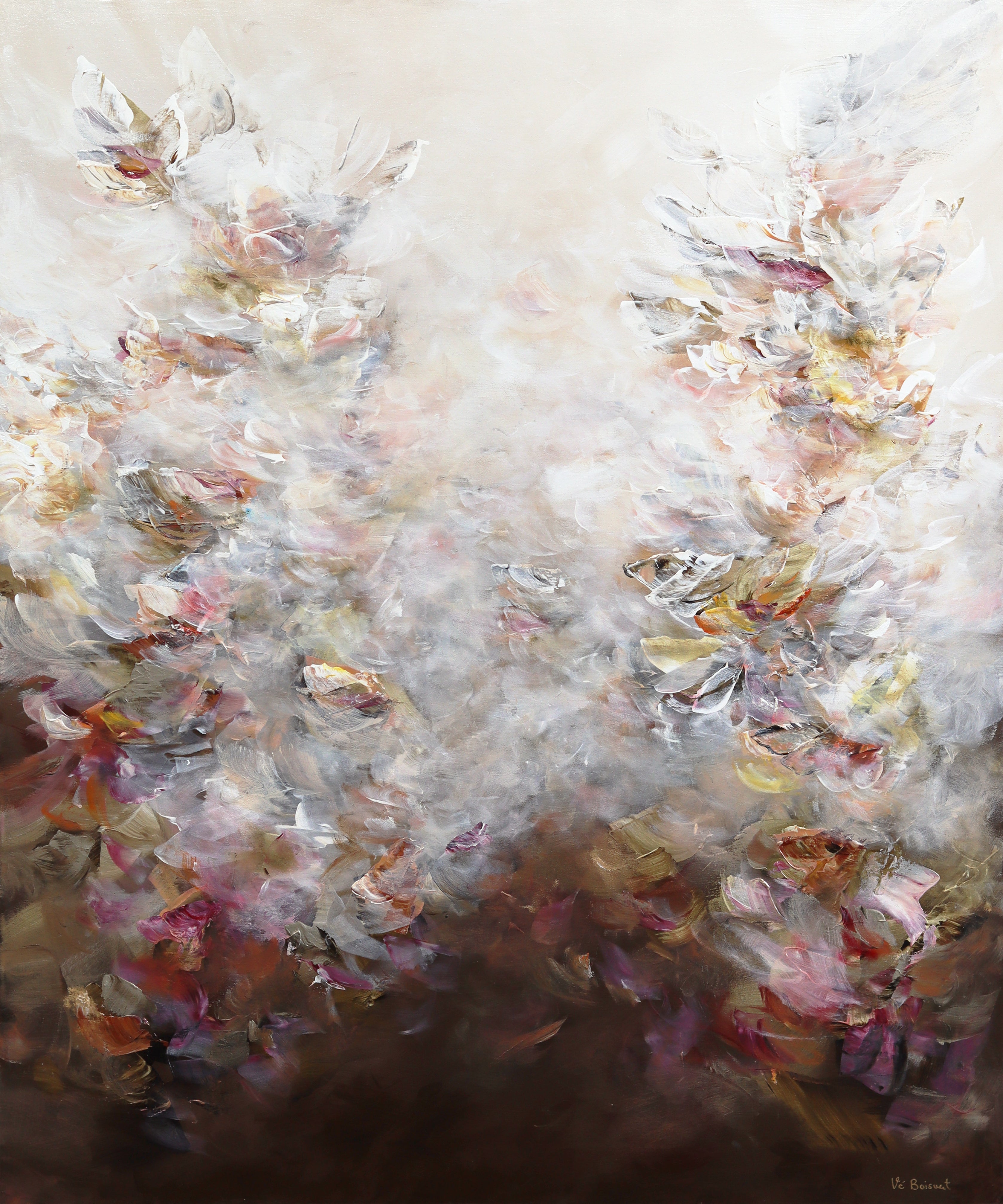 Vè Boisvert Abstract Painting - Muse In Bloom - Original Large Abstract Textural Acrylic Painting on Canvas