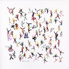 I Know What You Did Last Summer - Quirky Figurative Watercolor Painting on Paper