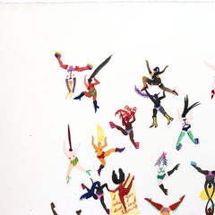 I Know What You Did Last Summer - Quirky Figurative Watercolor Painting on Paper
