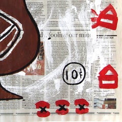 Milkshake au chocolat - Œuvre pop art figurative en acrylique d'inspiration rétro et bande dessinée, par Gary John