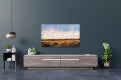 Wind in Our Hair - Rural Large Scale Landscape Mixed Media Painting on Canvas