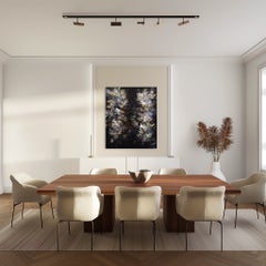 Oser s'exprimer - Peinture acrylique abstraite aux textures, en noir et or, sur toile