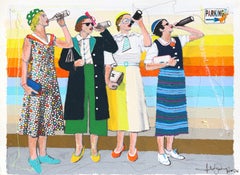 Empowering #23 - Abstract Quirky Colorful Figurative Mixed Media Art on Paper
