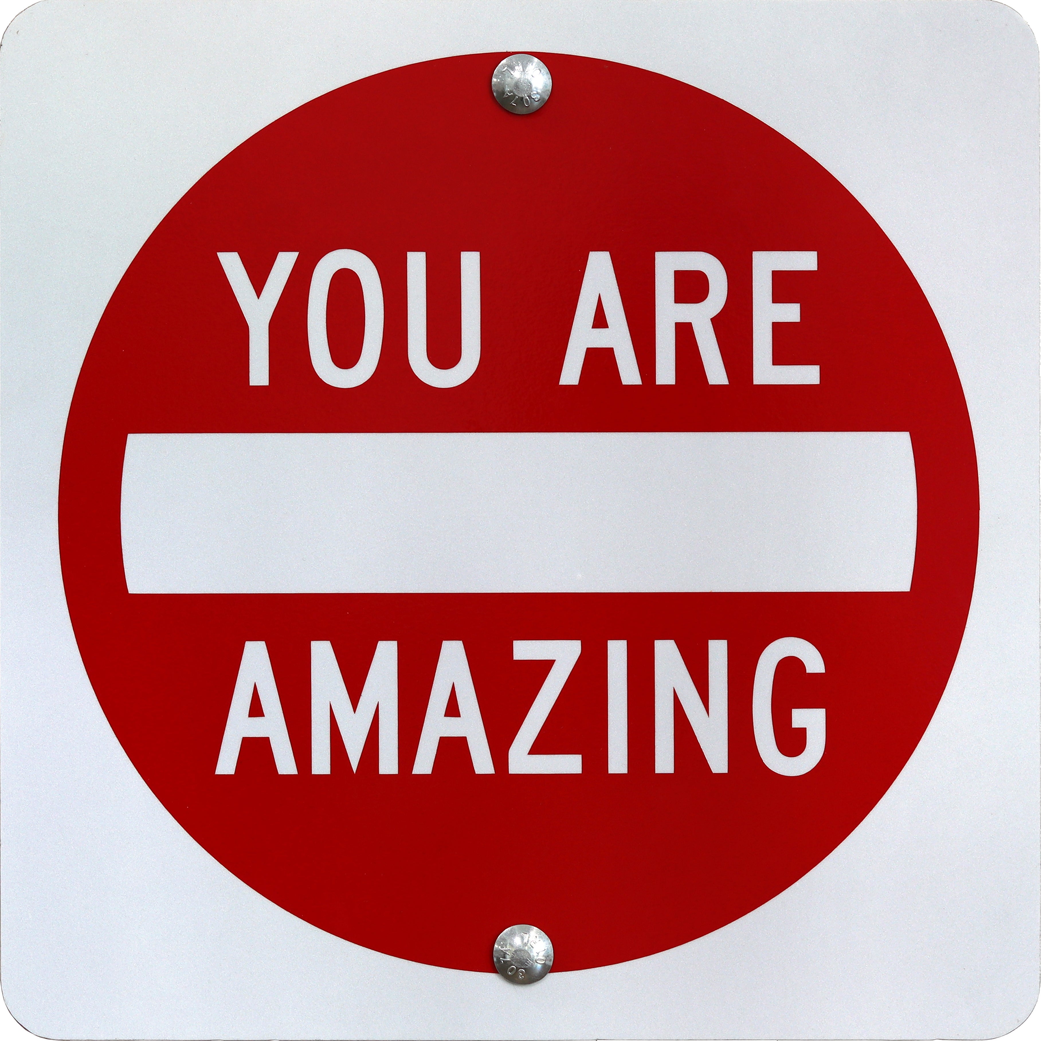 You Are Amazing V - Scultura da parete ispirata ai cartelli stradali in acciaio e metallo