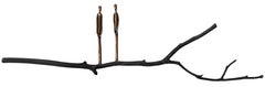 Graft EH9 - Abstract Figurative Wall Sculpture - Tree Branch and Bronze Figures