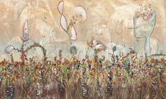 Golden Hour in Napa - Large Scale Abstract Expressive Landscape Mixed Media Art
