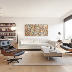 800 cerchi - Grande quadro originale, contemporaneo, colorato, astratto e geometrico