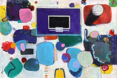 La magie du basket-ball - Peinture abstraite et colorée sur toile, inspirée du sport