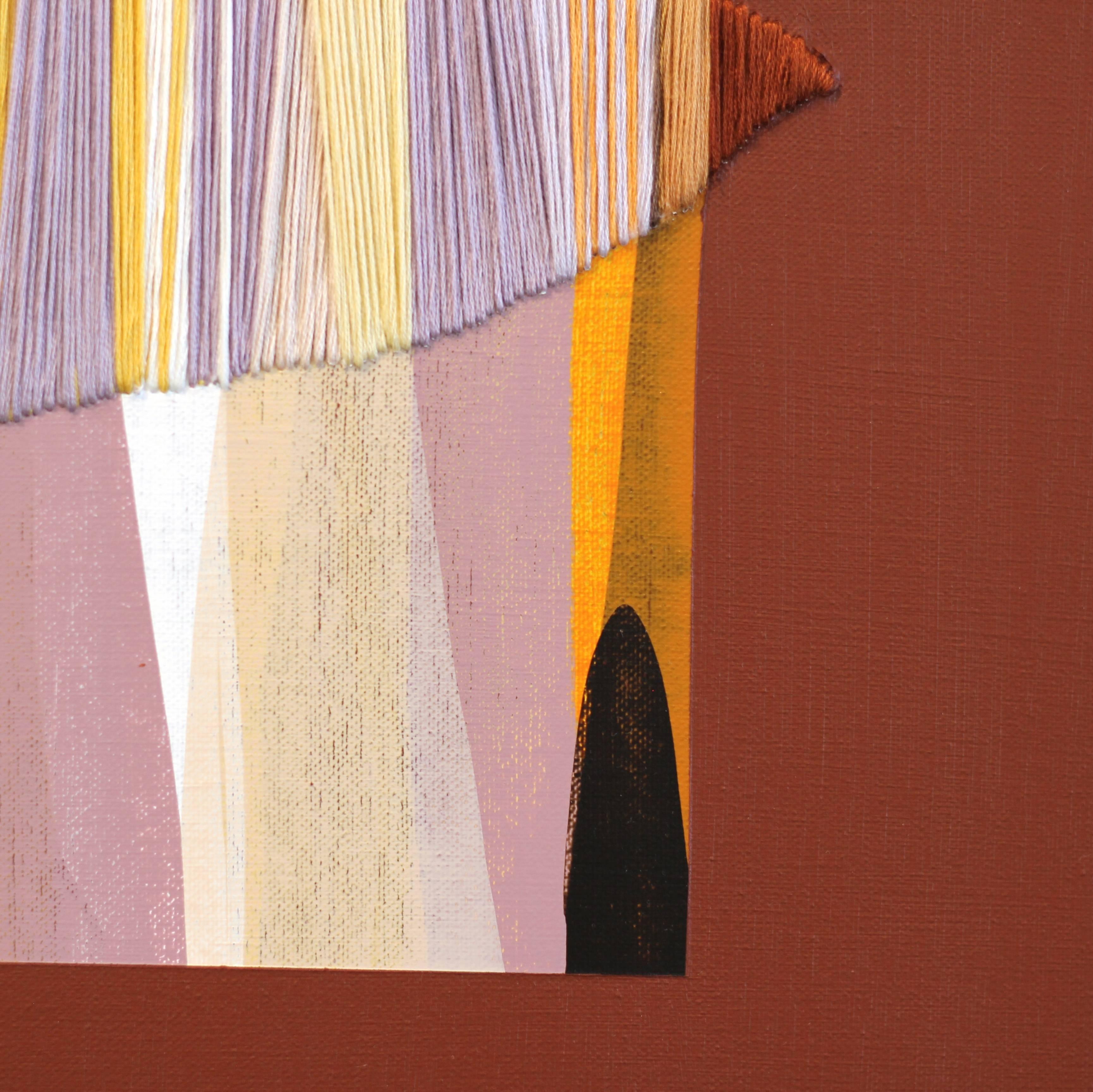 Poemes XXXIX - Pintura Contemporánea Abstracta de Tonos Tierra en Técnica Mixta en venta 1