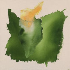 Earth in Gold - Original Minimalist Contemporary Abstract Painting on Raw Canvas