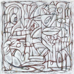The Future King - Contemporary Abstract Textured Mixed Media Painting on Wood