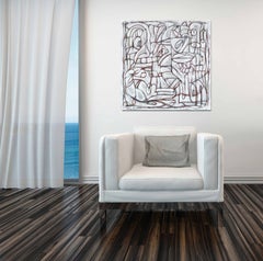 The Future King - Contemporary Abstract Textured Mixed Media Painting on Wood