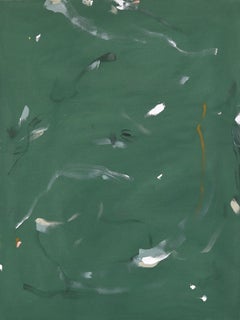Far Into the Void - Abstract Modern Forest Green Minimalist Artwork on Canvas